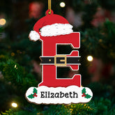 Personalized Christmas Ornament - Custom Intial with Name Shaped Wooden Ornament, Monogram Alphabet Christmas Hanging Decor Keepsake Gift for Women Men Friends Family